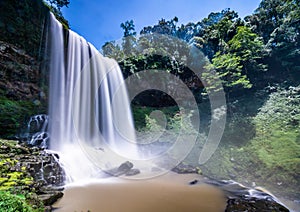 Beautiful Dambri waterfall is inside the forest, Bao Loc city, VietNam