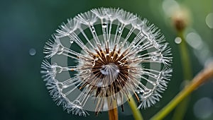 Beautiful dandelion close-up springtime