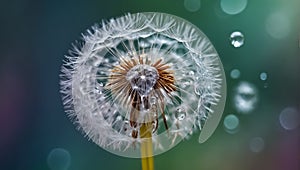 Beautiful dandelion close-up springtime transparent