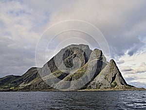 Beautiful and dangerous lonely small island in Norway