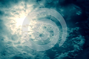 Beautiful Dark Sky With Sun