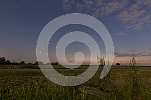 Beautiful dawn sky Jupiter and Venus Conjunction