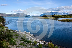 Beautiful day on Naknek lake, Katmai National Park, Alaska, USA