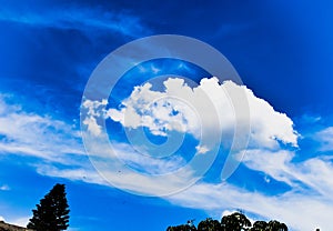 Beautiful day open bluesky feathery cloud