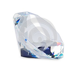 Beautiful dazzling diamond isolated on white. Precious gemstone