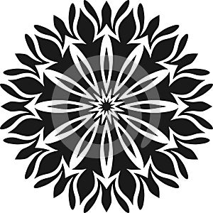 Beautiful Decor Mandala Vector.  black and white flower,