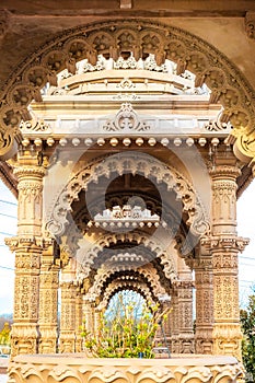 Beautiful decorated arch at BAPS Swaminarayan Akshardham temple photo