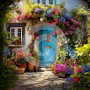beautiful decorated door generated by AI tool