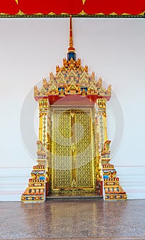 Beautiful decorated door of Thailand temple