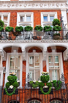 Beautiful decorated fence in Kensington, London photo