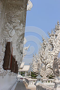 Beautiful Decoration at Rongkhun Temple (White Temple), a famous