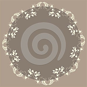 Beautiful decorative framework with flowers. Greet