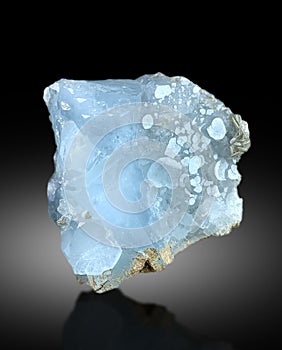 beautiful deep color blue Aquamarine var Beryl Mineral specimen from nagar Pakistan