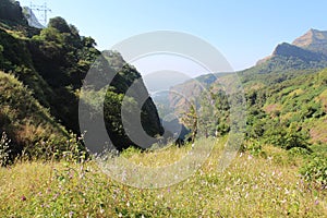 Beautiful deep valley clicked on mountain top