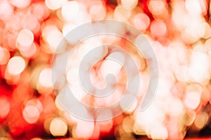 beautiful defocused abstract golden and red bokeh background