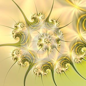 Beautiful delicate spiral fractal in subtle nature colors