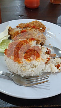 Beautiful, delicious, and natural flour chicken rice food.