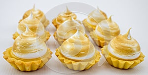 Beautiful and delicious petite lemon meringue tarts