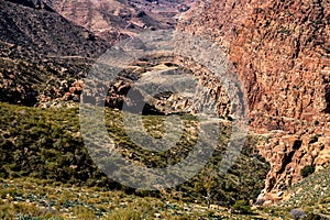 Beautiful desert mountains landscape. Wadi Dana, Jordan