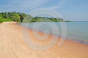 Beautiful deserted tropical beach on Bubaque island, Bijagos archipelago, Guinea Bissau, West Africa photo