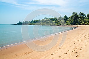 Beautiful deserted tropical beach on Bubaque island, Bijagos archipelago, Guinea Bissau, West Africa