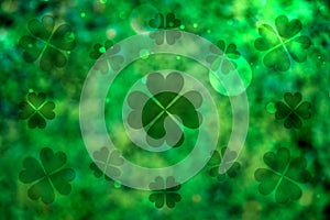 Beautiful design with clover leaves on background. St Patrick`s day