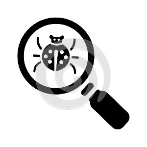 Bug, virus, scan, search icon