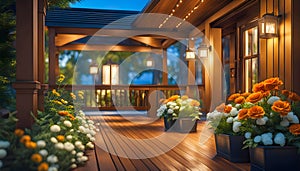 Beautiful design of the porch of the house, exterior decor of the house,