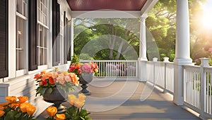 Beautiful design of the porch of the house, exterior decor of the house,