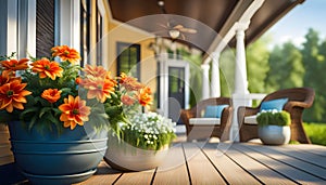 Beautiful design of the porch of the house, exterior decor of the house,