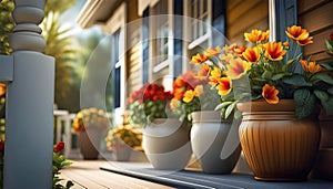 Beautiful design of the porch of the house, exterior decor of the house,