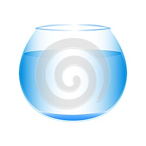 Beautiful design of a round aquarium with water for fish