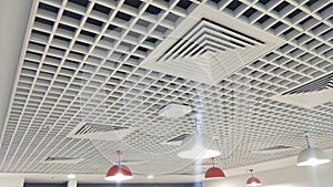 Beautiful designed interior ceiling with l e d lights.