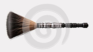AI Generated. A beautiful designer broom brush for cleaning with a textured unusual handle, on a light background.