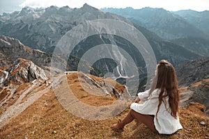 Beautiful destinations. Single bench over Ridge Mountain Nationa photo