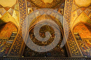 Beautiful detail of Chehel Sotoun Palace , Iran.