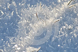 The beautiful detail of ice crystalic structure