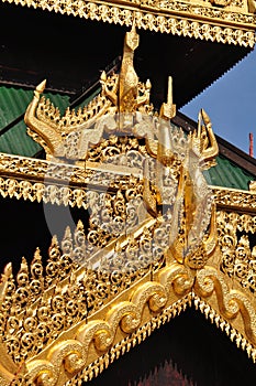 Beautiful detail of Kyaik Hwaw Wun Pagoda, Thanlyin,Myanmar.