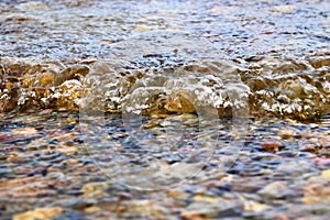 Beautiful and detailed water surface texture with reflections waves and ripples
