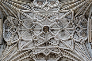 Beautiful details of the ceiling of the Mosque-Cathedral of Cordoba in Spain