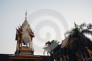 Beautiful details of Thai fine arts at Buddhist temple