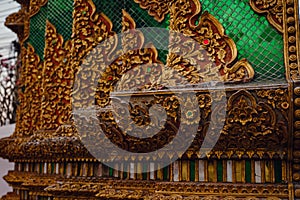 Beautiful details of Thai fine arts at Buddhist temple