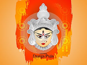 Beautiful devi mata face for Durga puja festival background