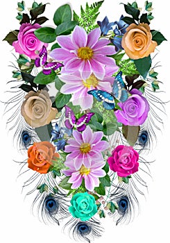 Beautiful Diamond butterfly Flowers bouquet gift photo