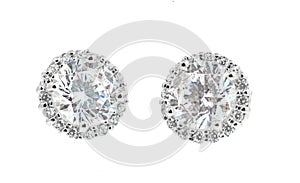 Beautiful Diamond Earrings with micro pave halo