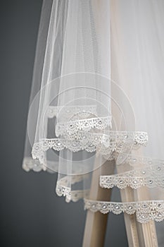 Beautiful diamond embroided brides wedding veil