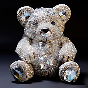 Beautiful diamond encrusted teddybear Generative AI