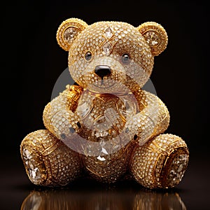 Beautiful diamond encrusted teddybear Generative AI