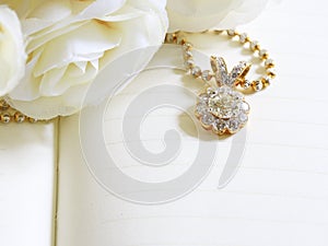 Beautiful Diamond Pendant for background,Selective focus