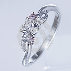 A Beautiful Diamond Ring, White Background